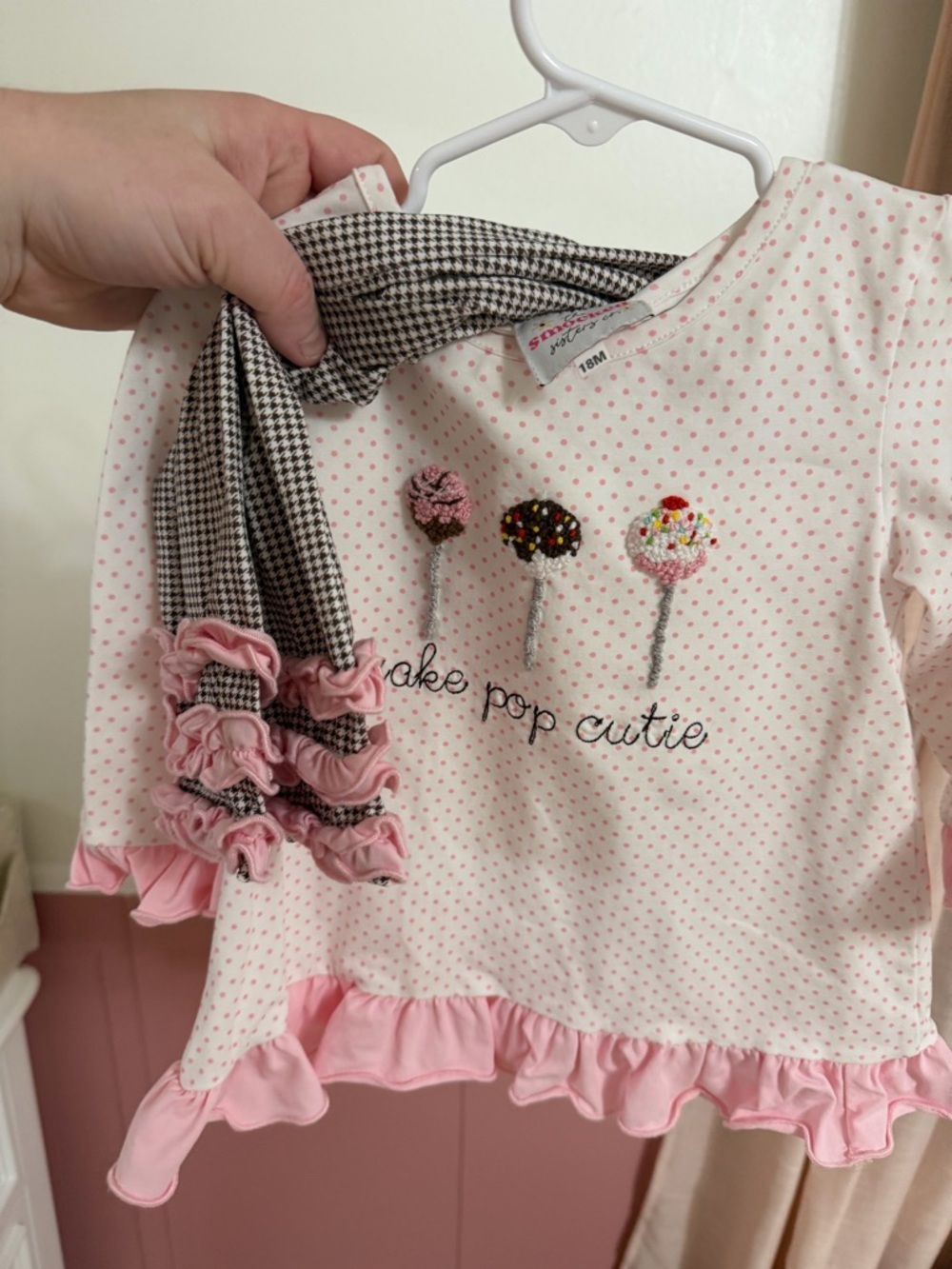 Pink Polka Dot Kids Matching Set - Cake Pop Cutie